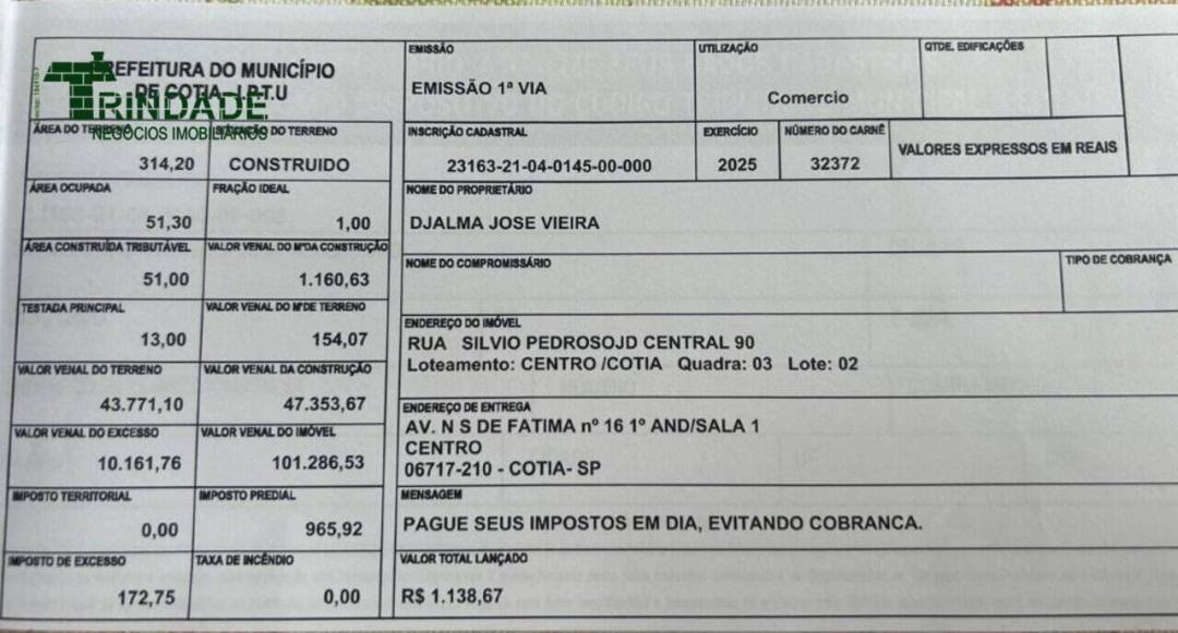 Terreno à venda, 292 m² por R$ 285.000,00 - Centro - Cotia/SP — foto 3 de 10